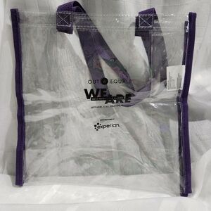Clear Tote Bag with Purple Trim